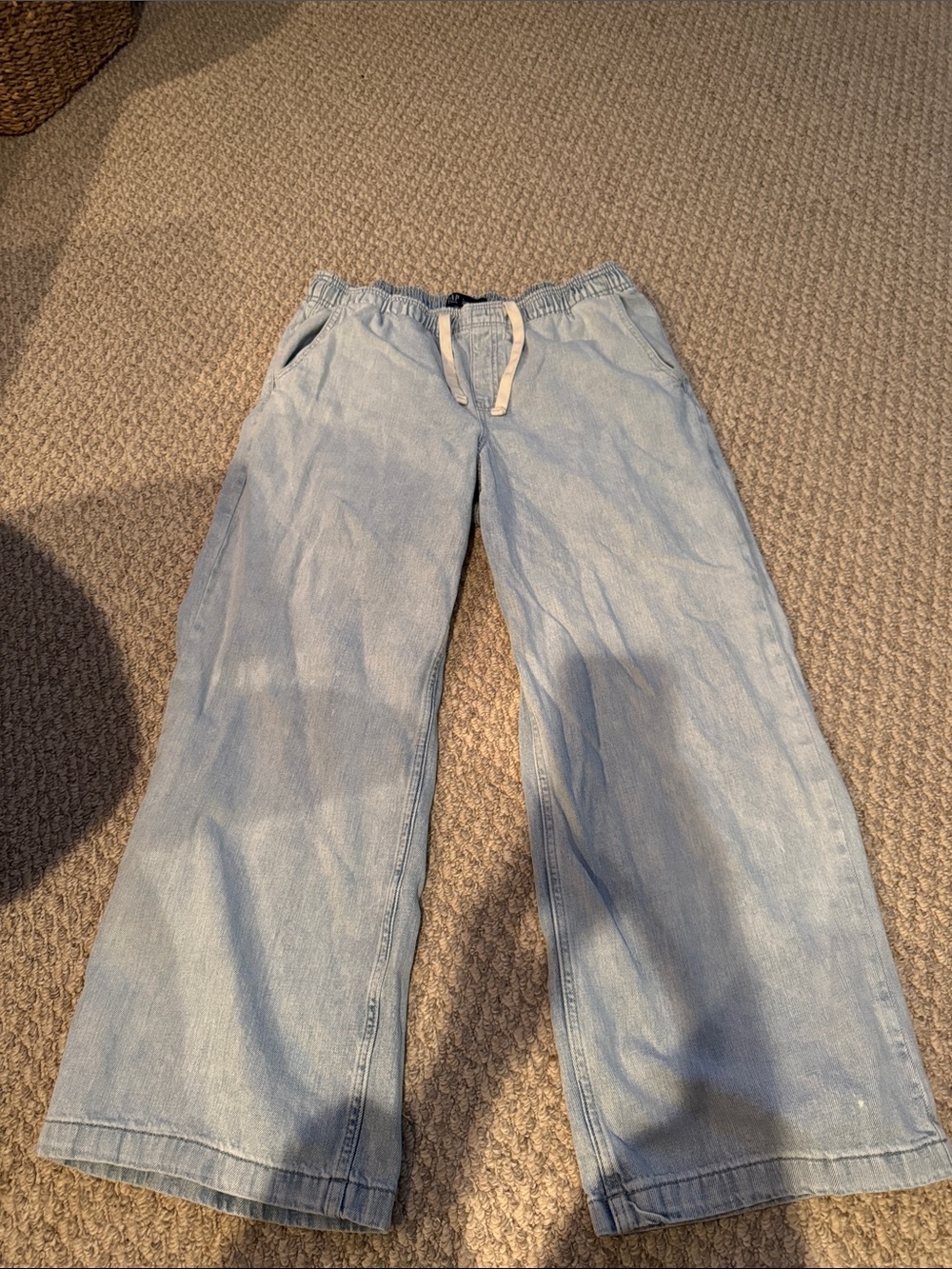 GAP Light Blue Wide-Leg Drawstring Jeans